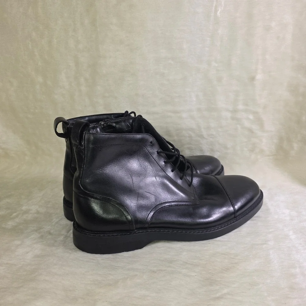 Clarks Aldwin Cap Toe Ankle Boots Lace Up Zip Chukka Boots Mens 12 Excellent